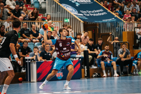 Handballspieler Markus Mahr beim Turnier des 1. VFL Potsdam